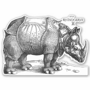 Renaissance Rhinoceros Albrecht Durer Aufkleber