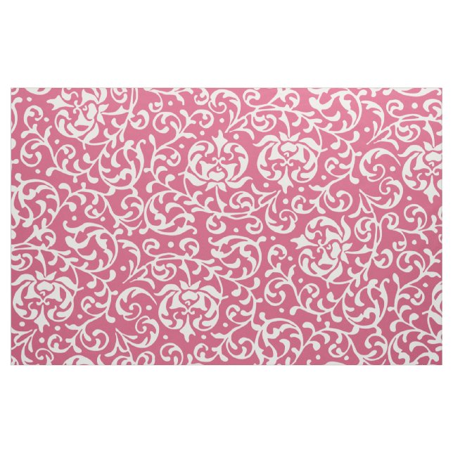 Renaissance-rosa und weißer Blumendamast Stoff (Fat Quarter (45,7 x 55,9 cm))