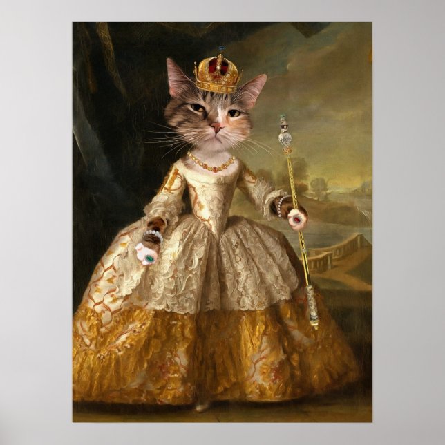 Renaissance Royal Pet Porträtmalerei von Milly M Poster (Vorne)