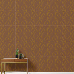 Renaissance-Schnörkel in Rostbraun und Gold Tapete