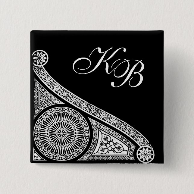 RENAISSANCE Schwarz-weiße Architektur Button (Vorderseite)