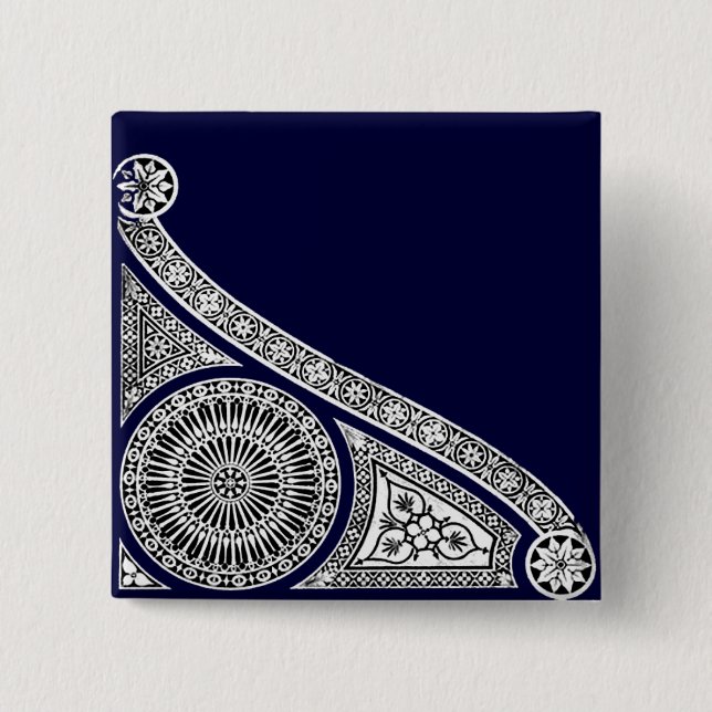 RENAISSANCE Schwarz-weiße Architektur Button (Vorderseite)