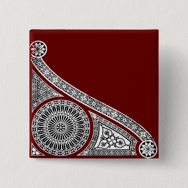 RENAISSANCE Schwarz-weiße Architektur Button (Vorderseite)