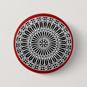 RENAISSANCE Schwarz-weißes Dekor der Roten Archite Button