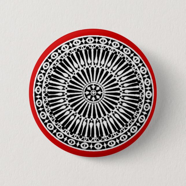 RENAISSANCE Schwarz-weißes Dekor der Roten Archite Button (Vorderseite)
