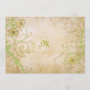 Renaissance-Scrolling-Reben und Blume Hochzeit in Einladung