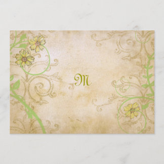 Renaissance-Scrolling-Reben und Blume Hochzeit in Einladung