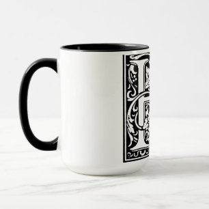 Renaissance-Stil Alphabet Buchstabe H Auf Tasse