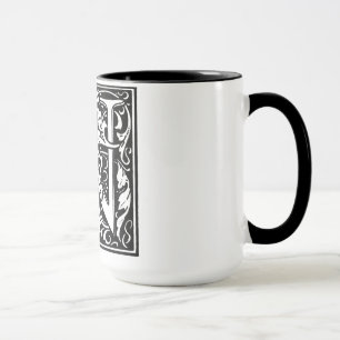 Renaissance-Stil Alphabet Buchstabe N Auf Tasse