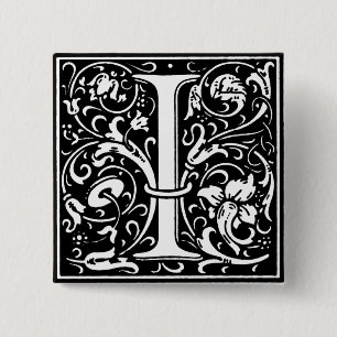 Renaissance-Stil Alphabet Letter I - Button
