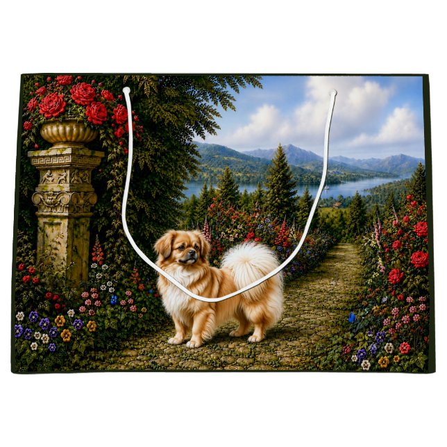 Renaissance Tibetan Spaniel Große Geschenktüte (Vorderseite)