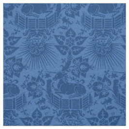 Renaissance Unicorn Garden, Sapphire Blue Stoff