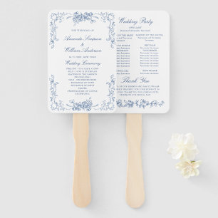 Renaissance Verziert Blue Wedding Programm Fächer