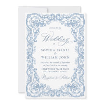 Renaissance Verziert Floral Dusty Blue Wedding