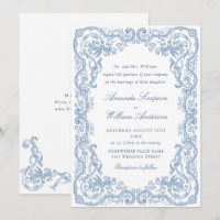 Renaissance Verziert Floral Dusty Blue Wedding