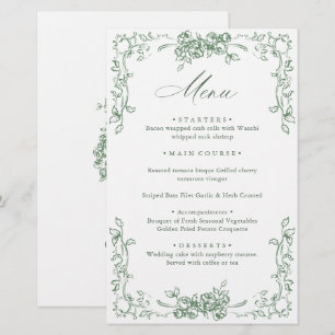 Renaissance Verziert Sage Green Floral Wedding Men
