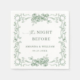 Renaissance Verziert Sage Green Probe Dinner Serviette