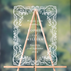 Renaissance Verziert Wedding WELCOME Hochzeit Acrylschild