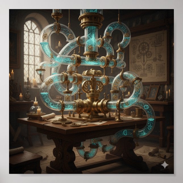 Renaissance Wissenschaftlicher Zeichn Poster (Vorne)