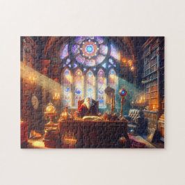 Renaissance-Zauberer am Schreibtisch Antike Studie Puzzle