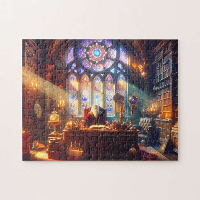 Renaissance-Zauberer am Schreibtisch Antike Studie Puzzle (Horizontal)