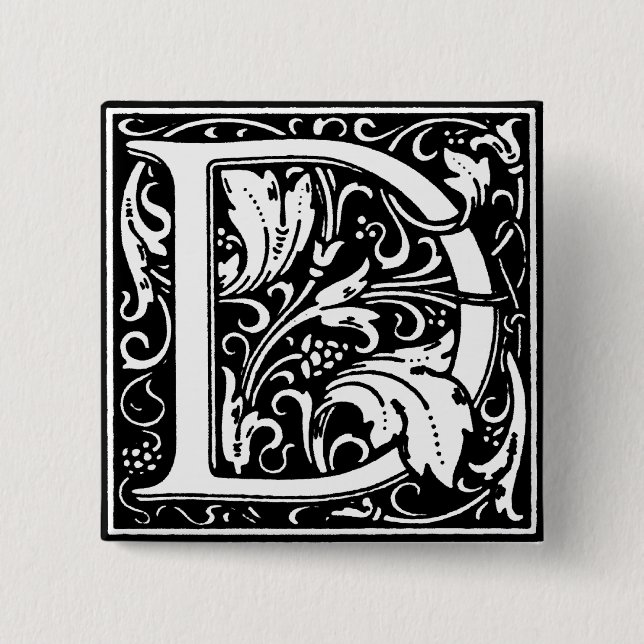 Renaissancestil Alphabet Letter D - Button (Vorderseite)