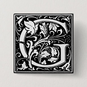 Renaissancestil Alphabet Letter G - Button