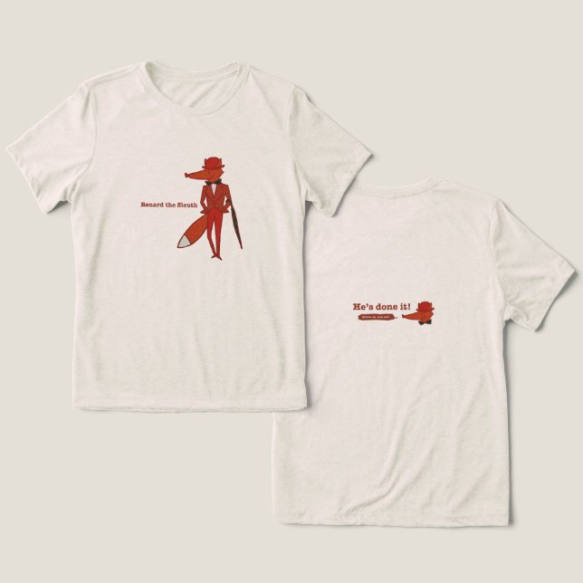 Renard the Sleuth Tri-Blend Shirt (Design Vorderseite & Rückseite)