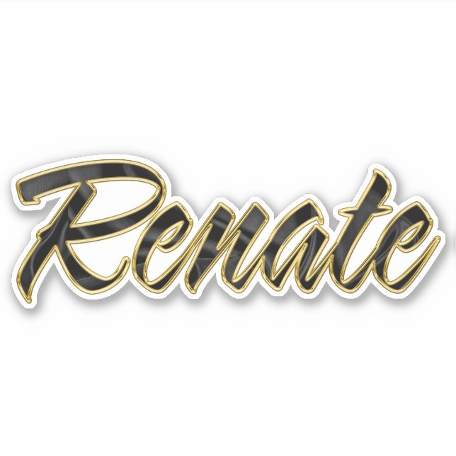 Renate black gold Lettering Aufkleber Sticker (Vorderseite)