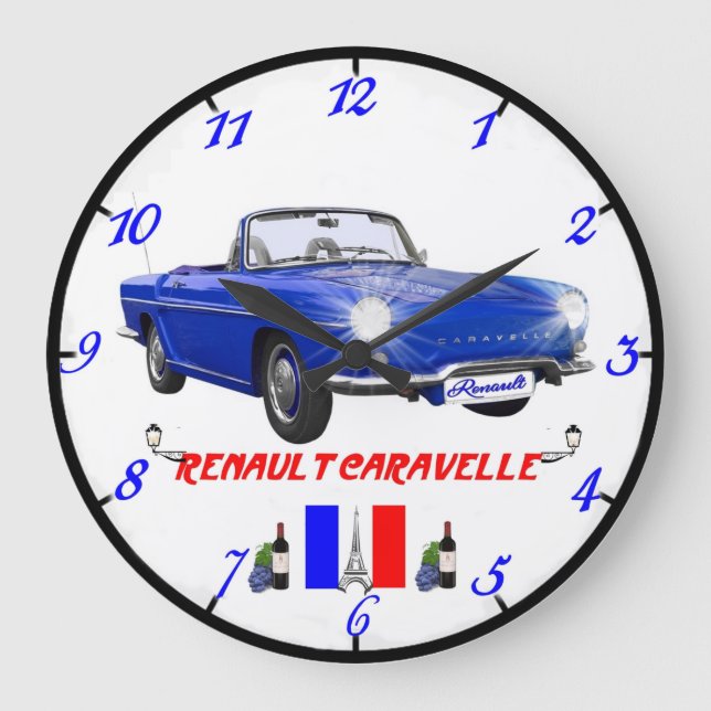 Renault Caravelle Wall Clock Große Wanduhr (Vorderseite)