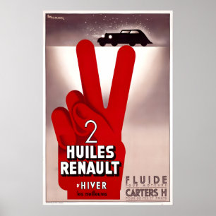Renault Vintage Auto Poster Öle