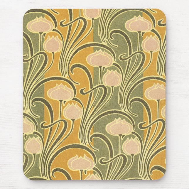 Rene Beauclair's Art Nouveau Stripes & Blume Mousepad (Vorne)