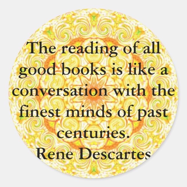 Rene Descartes Literaturangebot Runder Aufkleber (Vorderseite)