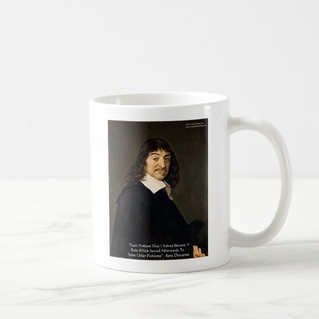 Rene Descartes löst Probleme Weisheit Zitate Gesch Tasse (Rechts)