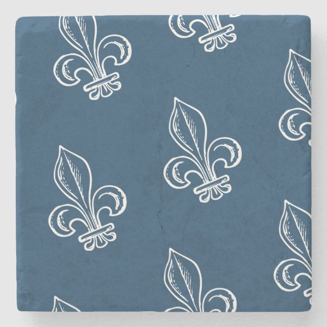 René Levesques Citation Peuple Québec Fleur de Lys Steinuntersetzer (Vorderseite)