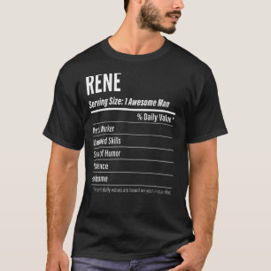 Rene Serving Size Nutrition Label Kalorien T-Shirt