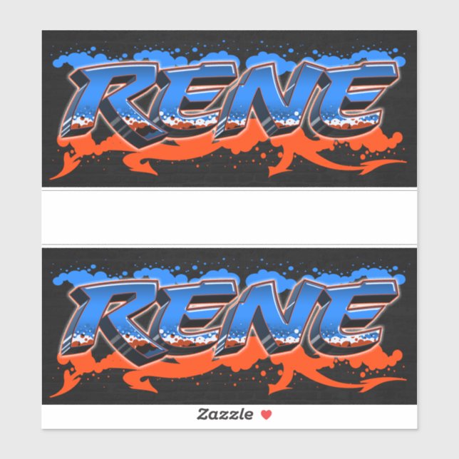 Rene Vorname Name Graffiti Aufkleber Sticker (Blatt)