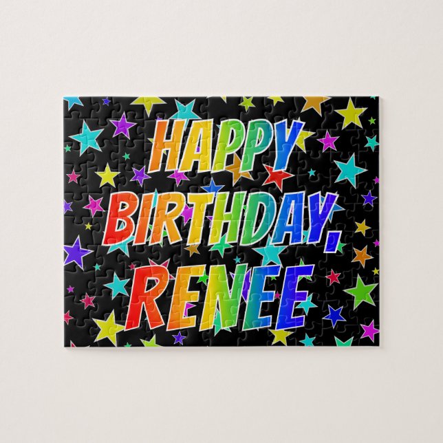 "RENEE" Vorname, Spaß "GLÜCKLICHER GEBURTSTAG" Puzzle (Horizontal)