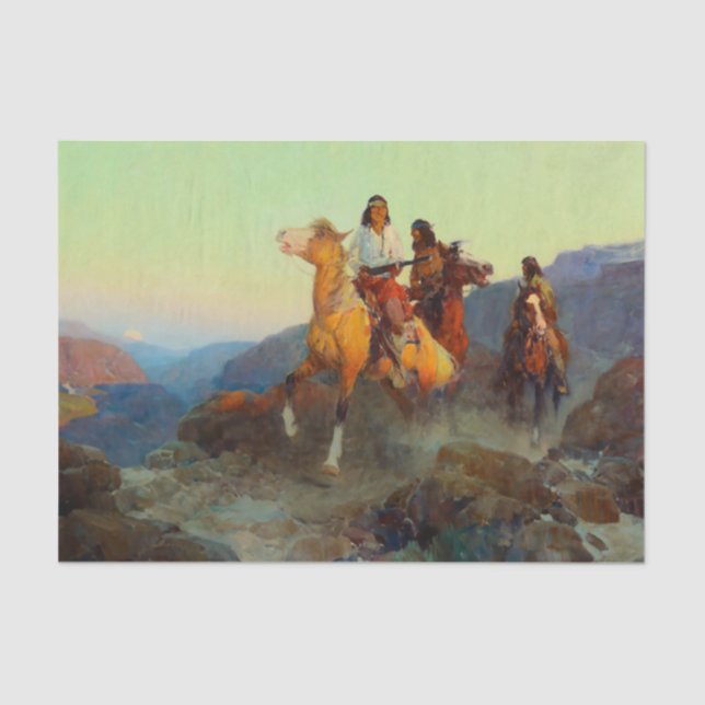 Renegade Apache von Frank Tenney Johnson Seidenpapier (Vorderseite)