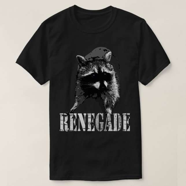 Renegade Raccoon Animal Nature Bandit T-Shirt (Design vorne)