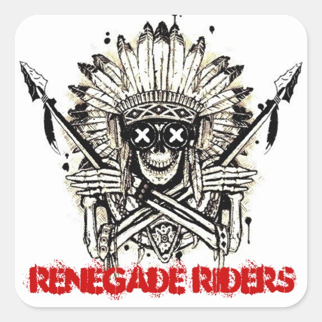 Renegade Riders Quadratischer Aufkleber (Vorderseite)