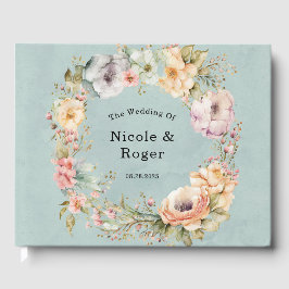Renew Blue and Spring Peony Chic Wedding Gästebuch
