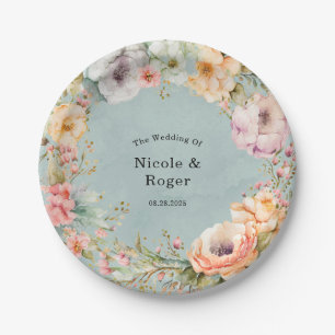 Renew Blue and Spring Peony Chic Wedding Pappteller