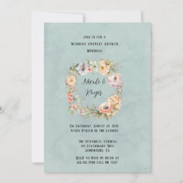 Renew Blue Spring Peony Wedding Couples Dusche Einladung