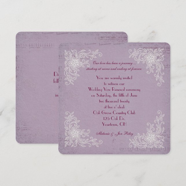 Renewal-Spitzen-Ecken und Musikhintergrund Einladung (Vorne/Hinten)