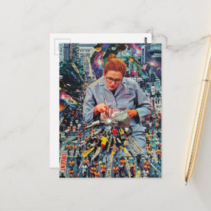 Renn Hurry Der Zahnarzt Kommt Surreal AI Collage Postkarte