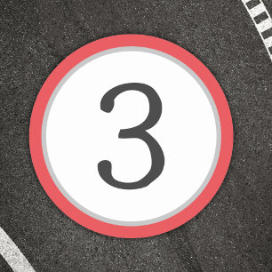 Renn-Nummer Runder Aufkleber