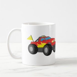 Renn-Rot-Monstertruck, für Rennfahrer-Jungs Tasse