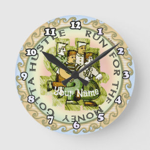 Renn um das Geld Runde Wanduhr