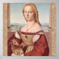 Rennaisance Unicorn und Lady Raphael Malerei
